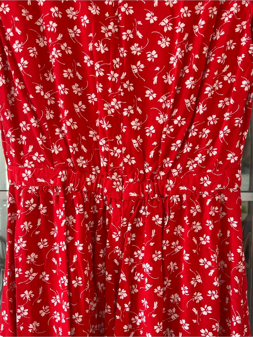 J.Crew Mercantile red floral faux-wrap dress with a ruffled hem - Picture 10 of 15